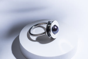 Silver ring with river pearl