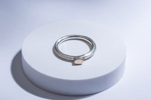 Silver ring with gold detail "Ameta"