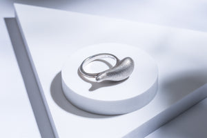 Brushed silver ring